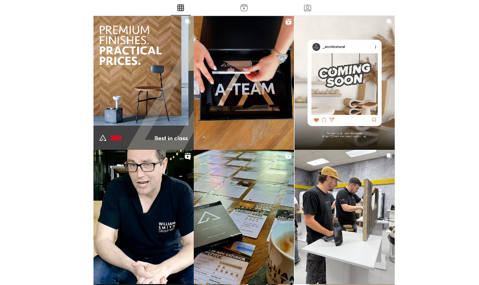 image of the architextural instagram page grid