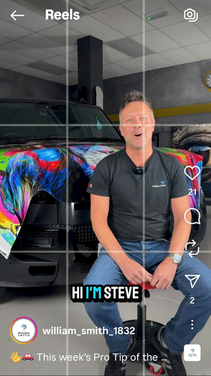 example of the grid layout for instagram stories